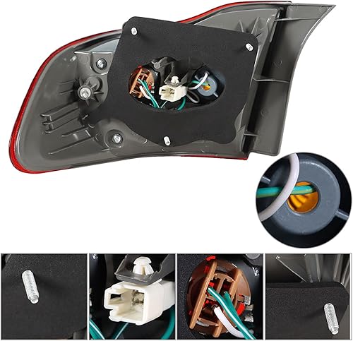 Miniatura 5 de Silscvtt Reemplazo del montaje de la luz trasera del freno exterior del lado del conductor para Toyota Corolla 2009 2010 lente roja lámpara trasera