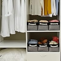 Vista 2 de TheWarmHome Cesta de almacenamiento para organizar - 12 x 8 x 5.2 pulgadas, pequeña, paquete de 6 contenedores de almacenamiento plegables