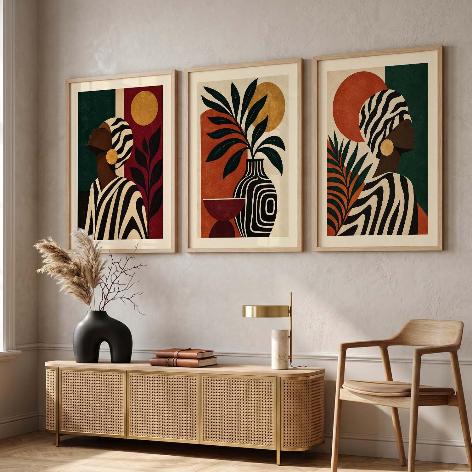 BOHO Wall Art Set - 3 Framed Prints -25 BOHO Wall Art Set - 3 Framed Prints -25