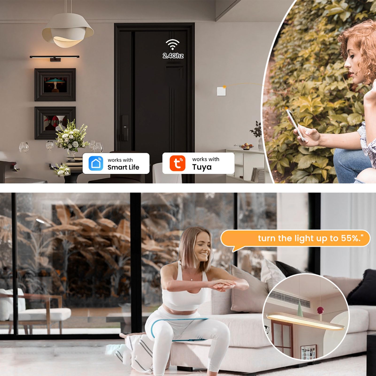 3er-Pack WLAN Smart 3-Fach Touch-Lichtschalter mit Glas & LED-Anzeige, Neutralleiter erforderlich, Smart Life App, kompatibel mit Alexa & Google Home