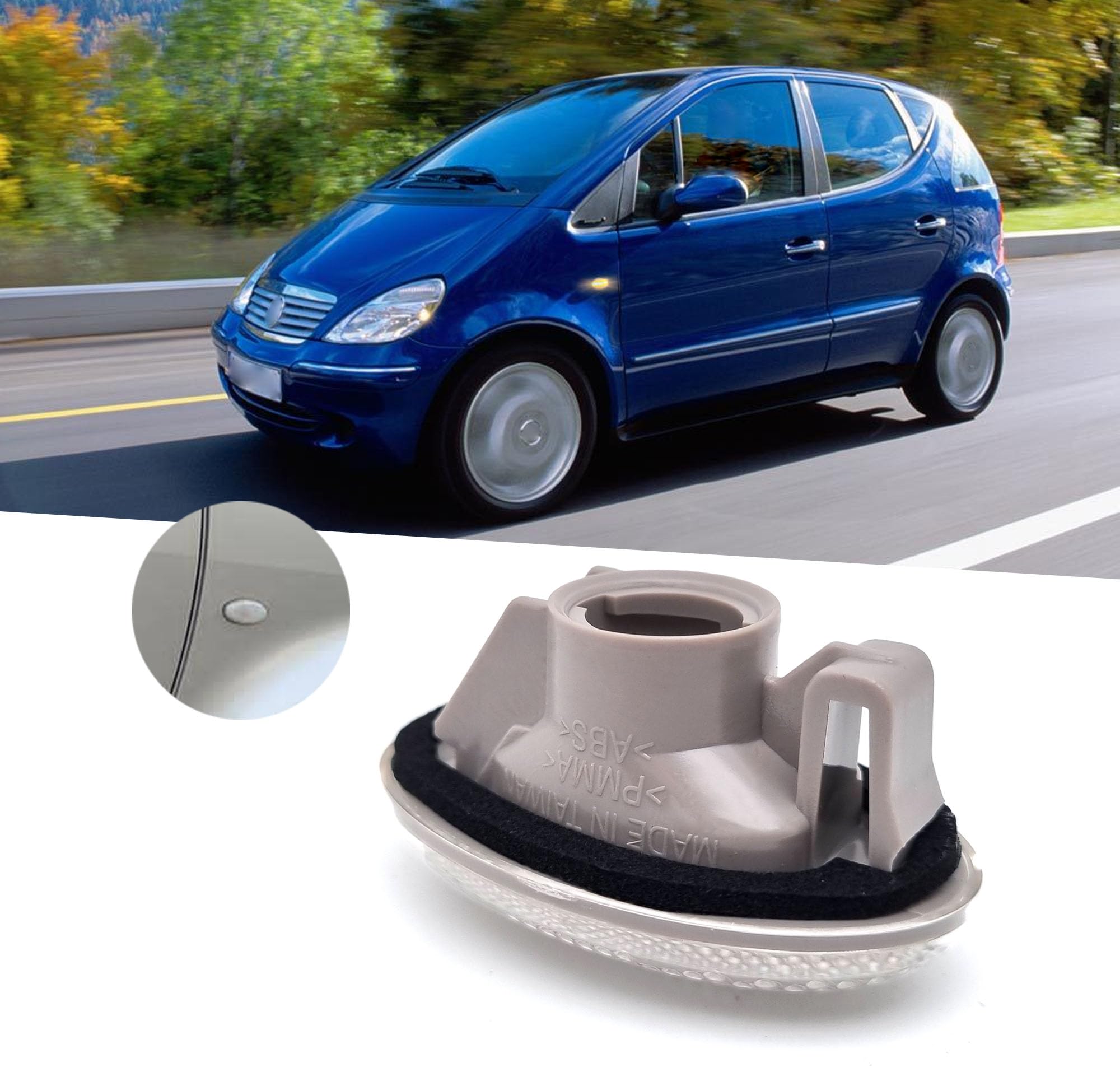 Seitenblinker Canbus Fehlerfrei A-Klasse W168 2x LED Seitenblinker Schwarz Für Mercedes A-Klasse, Vito, Smart - OBC Canbus Fehlerfrei OEM Ersatz Blinkleuchten