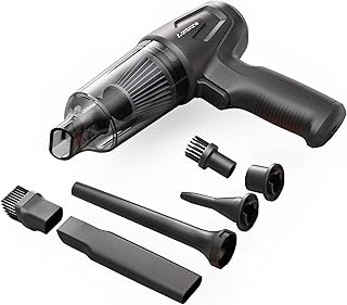 Ambrane 12kPA Powerful Suction 80W Wireless Hand Vacuum & Air Blower 2-in-1 Wireless Vacuum Cleaner, BLDC Motor HEPA Filter, Compact & Lightweight for Car, Home use, & Pet Hair (Mini Vac 02, Black)