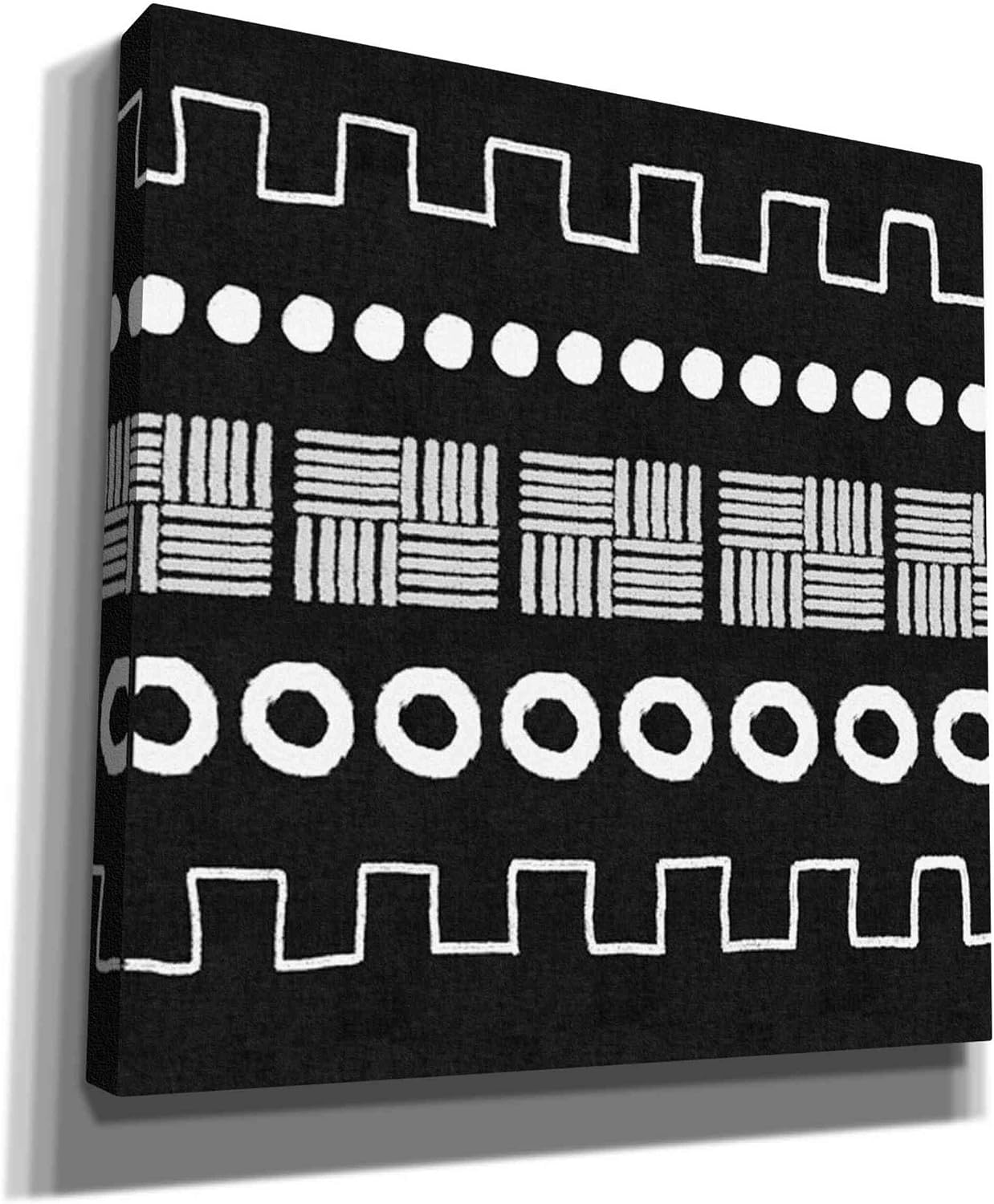 Epic Graffiti 'Mud Cloth IV' by Linda Woods, Canvas Wall Art, 12"x12"