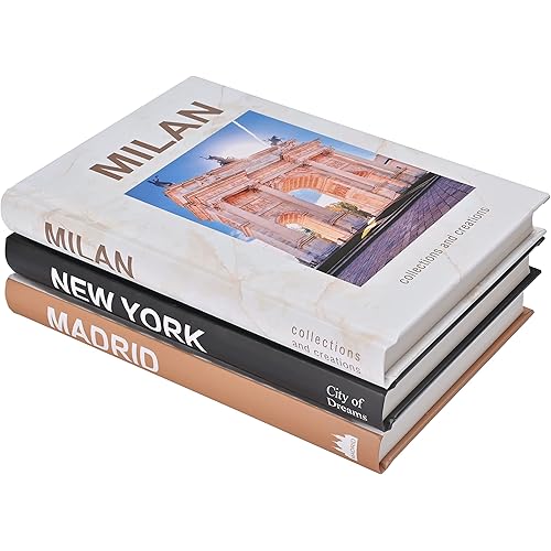 Fashion Decorative Books for Home Decor, Farmhouse Decor Faux Books for Decoration, Hardcover Modern Bookshelf Decor Book Stack, Designer Books Decor Set for Coffee Tables Shelves Living Room
