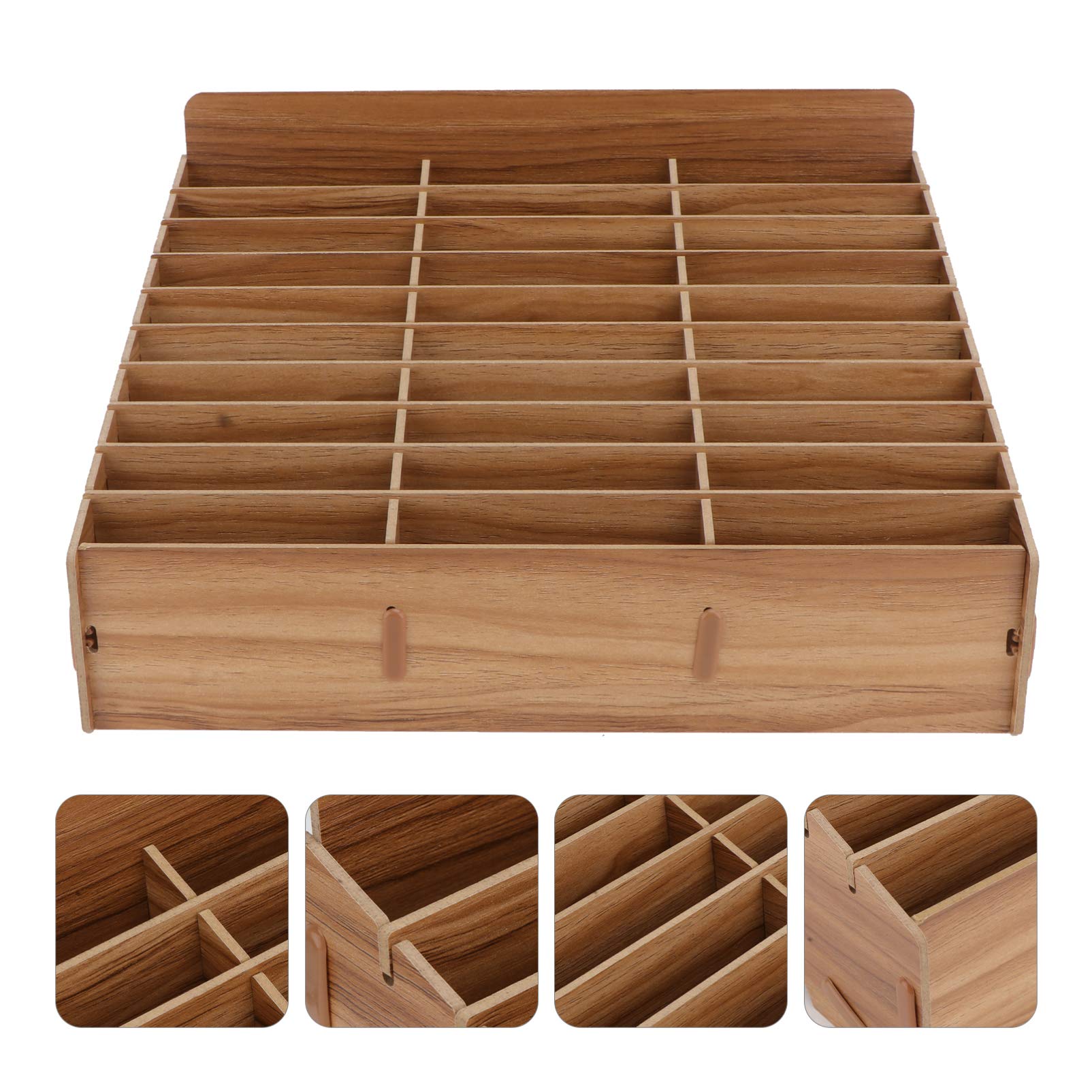 HEMOTON 30 scomparti per cellulare in legno, per aule, ufficio e sale riunioni, supporto per cellulare per scuola e conferenze, nessun assemblaggio richiesto, 12,38 x 9,24 x 7,27 pollici