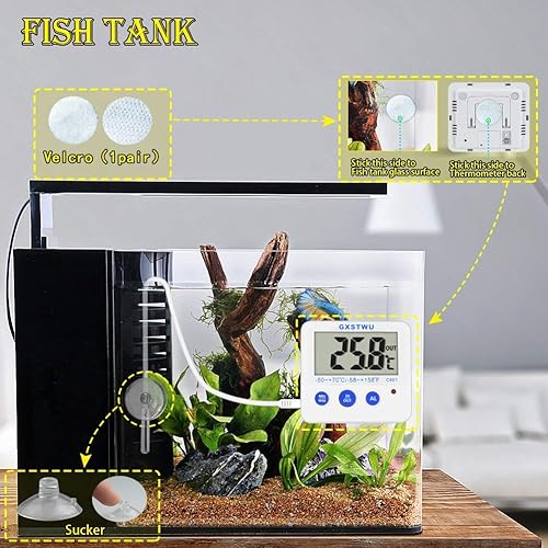 Miniatura 5 de Fridge Freezer Thermometer MaxMin Memory LXSZRPH High & Low Temperature Alarms Settings with LED Indicator Digital Refrigeration Thermometer with