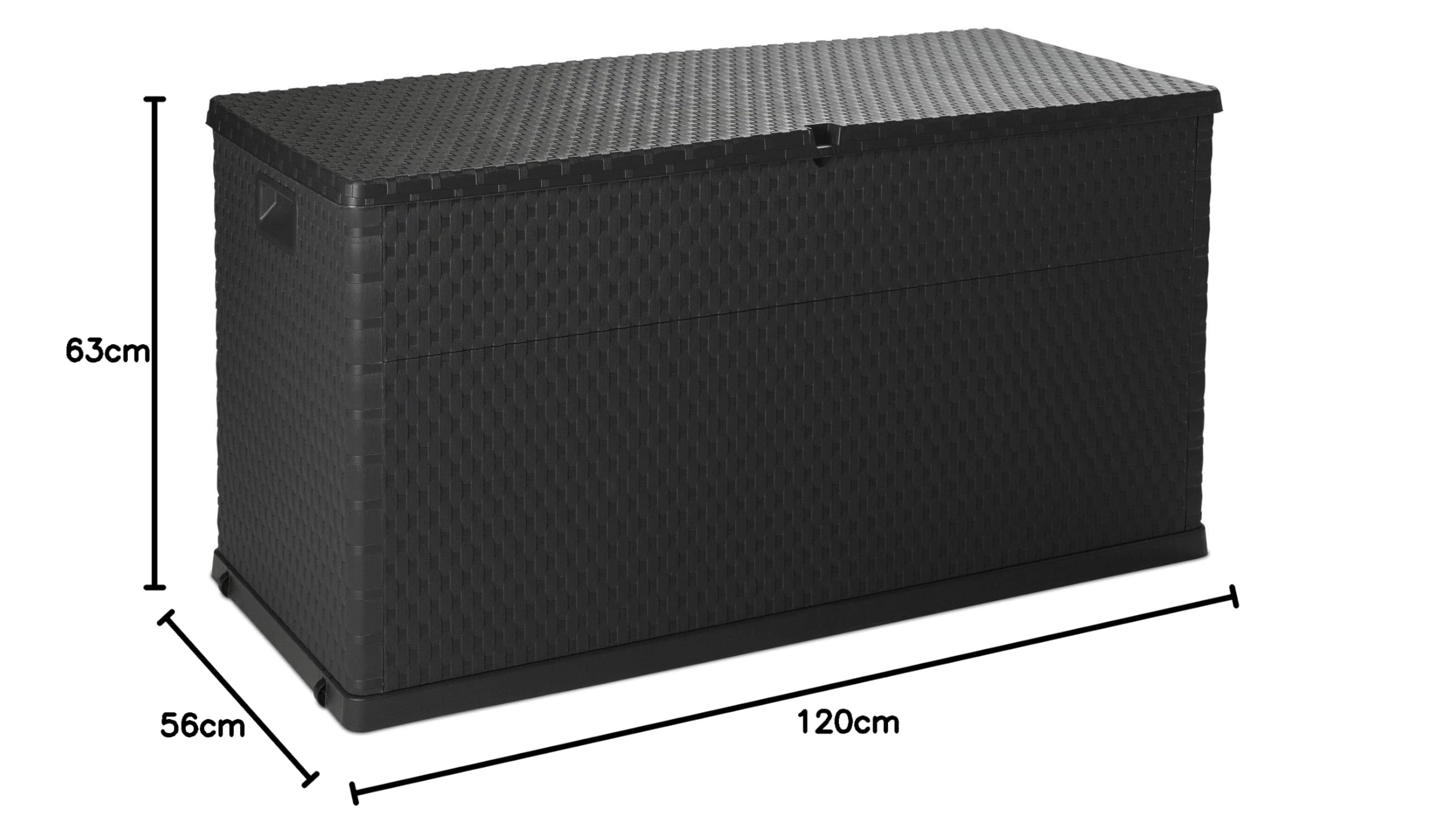 Coffre de Jardin d'extérieur avec Espace de Rangement de 420 l - Boîte de terrasse verrouillable - Taille XL - Plastique - 120 x 56 x 63 cm