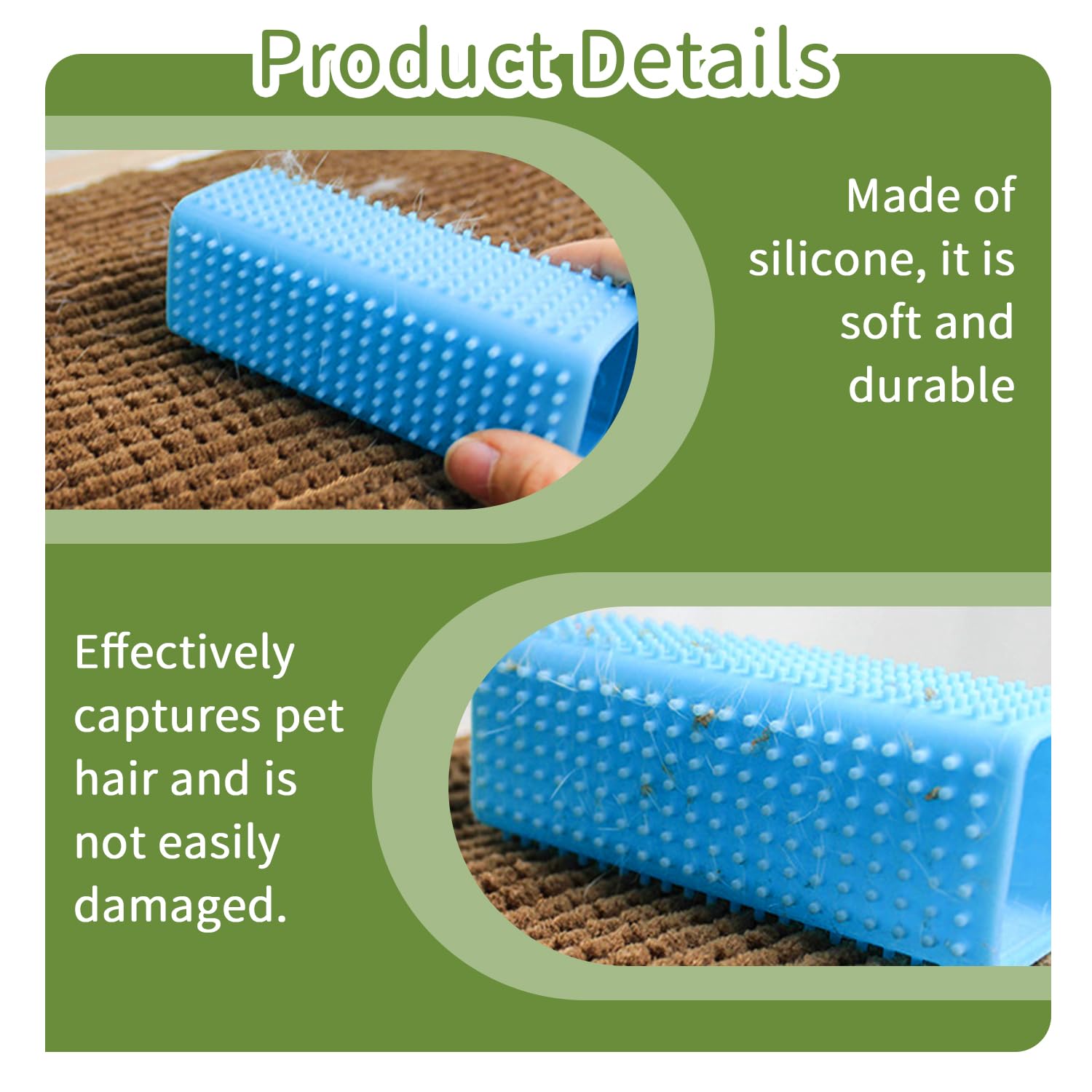 3Pcs Brosse À Cheveux Collante avec Colonne en Silicone, Brosse De Nettoyage Creuse pour Animaux De Compagnie, Peigne À Cheveux Collant pour Chats, Outil De Nettoyage des Poils d'animaux.