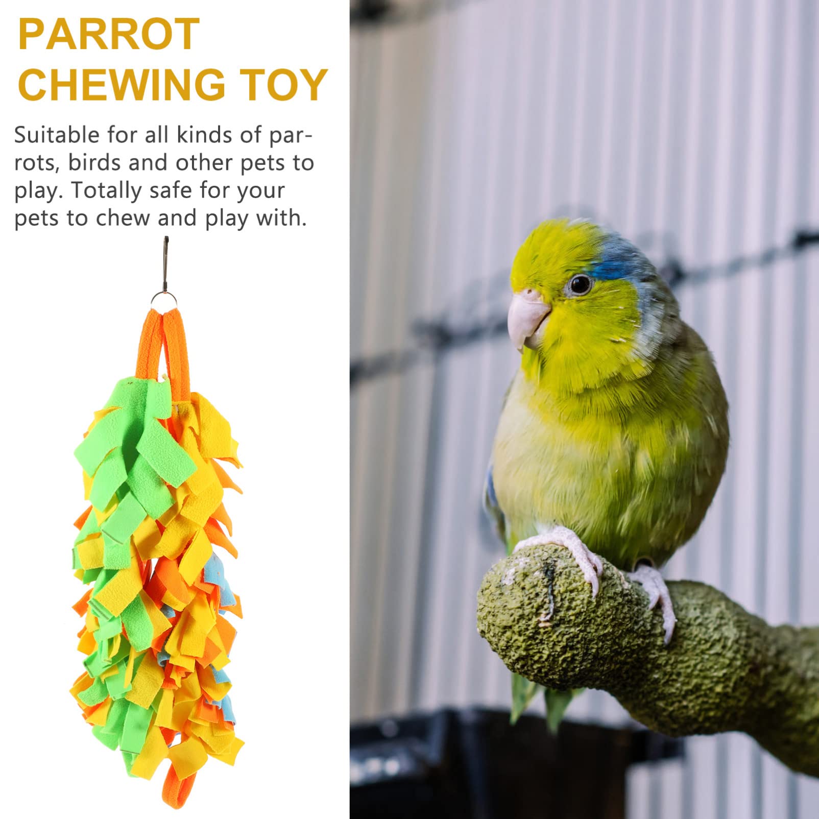 ABOOFAN 10 Piezas Columpio De Juguete Juguetes De Madera para Pájaros Periquito Pájaro s De Esponja Vegetal para Pájaros Accesorios Paño El Pájaro