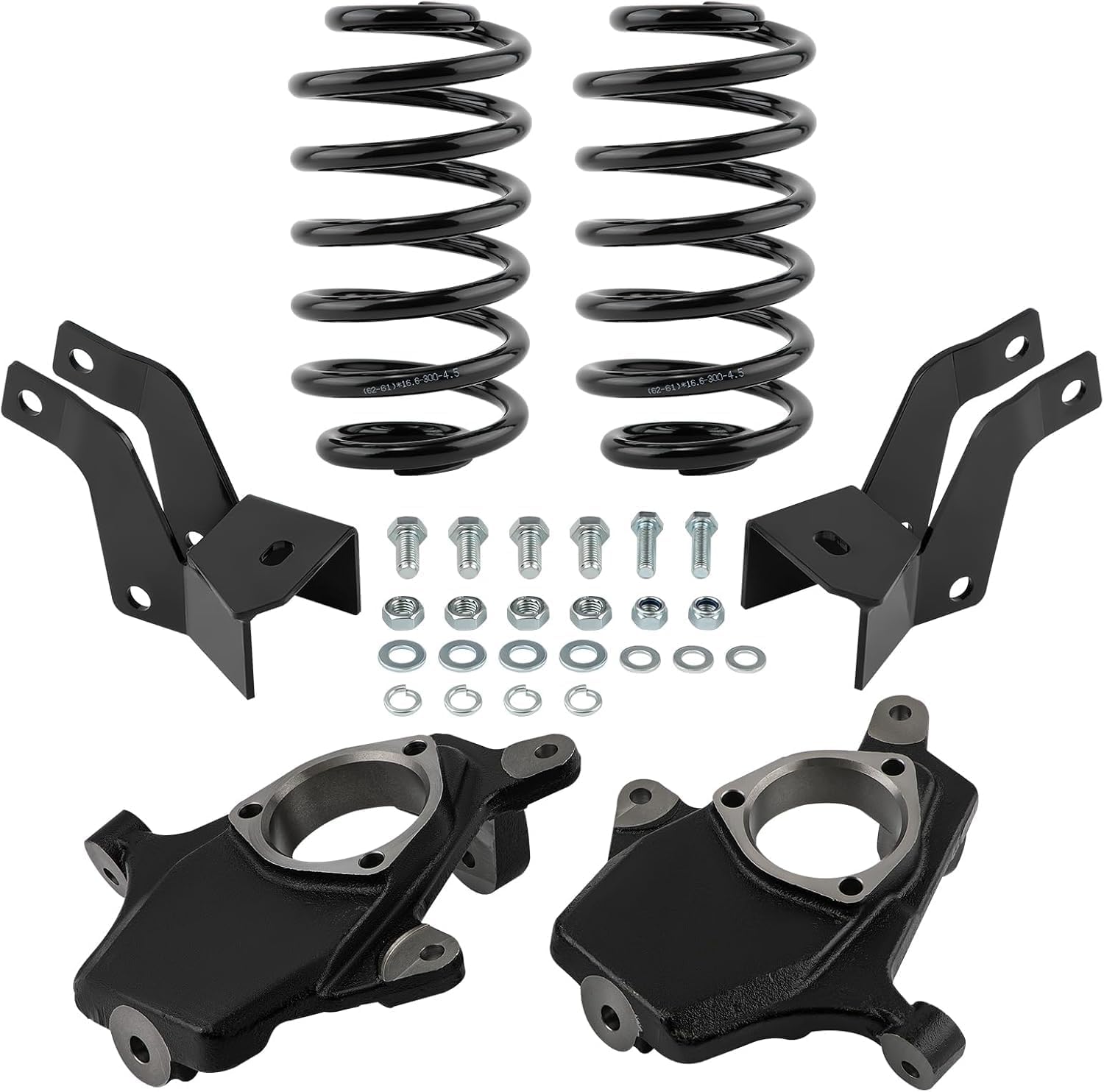 maXpeedingrods 2” Front 4” Rear Lowering Kit for 2007-2014 Chevy/GMC/Cadillac, Tahoe Suburban Yukon Denali Escalade, Front Lowering Spindles, 4" Rear Coil Springs