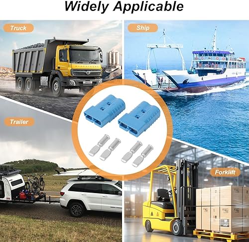 Miniatura 6 de Conector de batería 350A AWG 20 Batería de conexión rápida Conectores de alimentación modulares Desconexión rápida (azul)