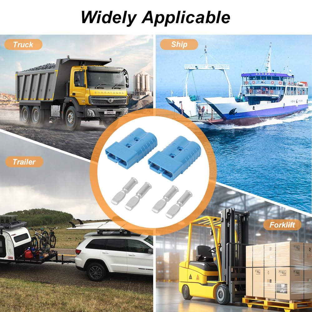 350A Batterieanschluss AWG 2/0 Schnellverbindungsbatterie Modulare Leistungssteckverbinder Schnelltrennung (Blau)