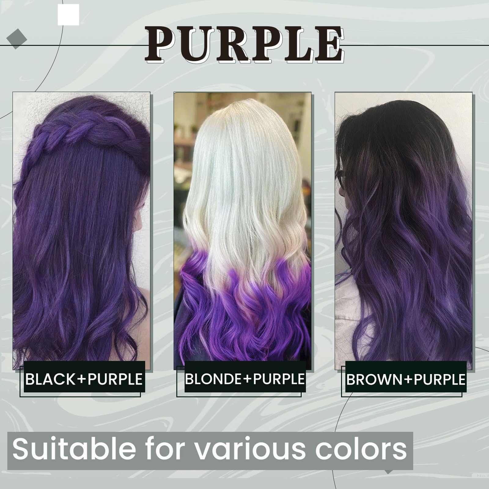 RUNATURE Extension Clip Capelli Veri 40cm 5pcs 25g Viola #Purple