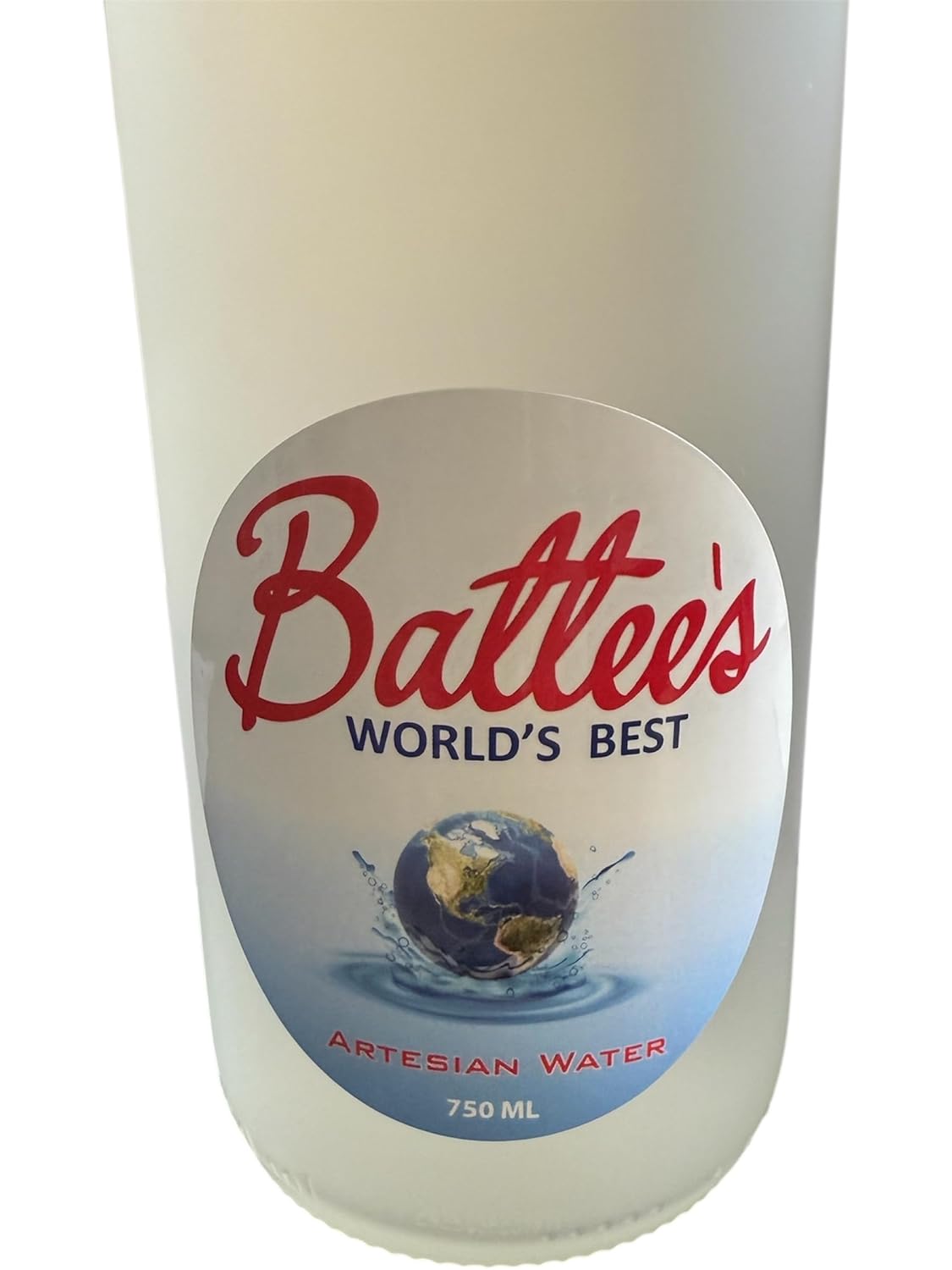 Battee's World's Best Ultra-Premium Artesian Natural Mineral Water (Non-Sparkling) - 750 ML 25.4 fl oz (1 Glass Frosted Bottle)