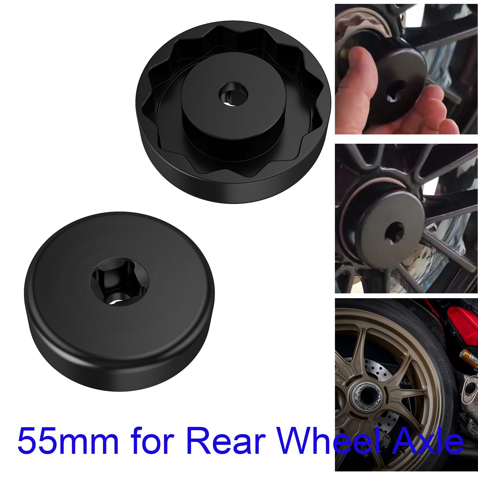 Douille 55mm Roue arrière pour Ducati et MV Agusta | Outil écrou axe arrière Profil Bas | Compatible Panigale V4, Diavel, Brutale, Dragster, Multistrada