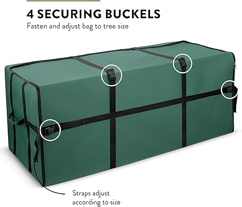 Miniatura 4 de ZOBER - Bolsa de almacenamiento para árbol de Navidad con apertura extra ancha, se adapta a hasta 2,3 m. Árboles artificiales altos, desmontables,