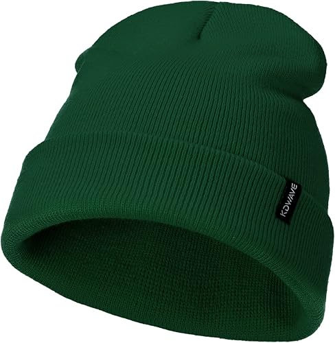 Miniatura 7 de KDWAVE Gorro de punto con puños gorro de calavera lindo para hombres y mujeres unisex sombreros de pescador suave cálido elástico color sólido