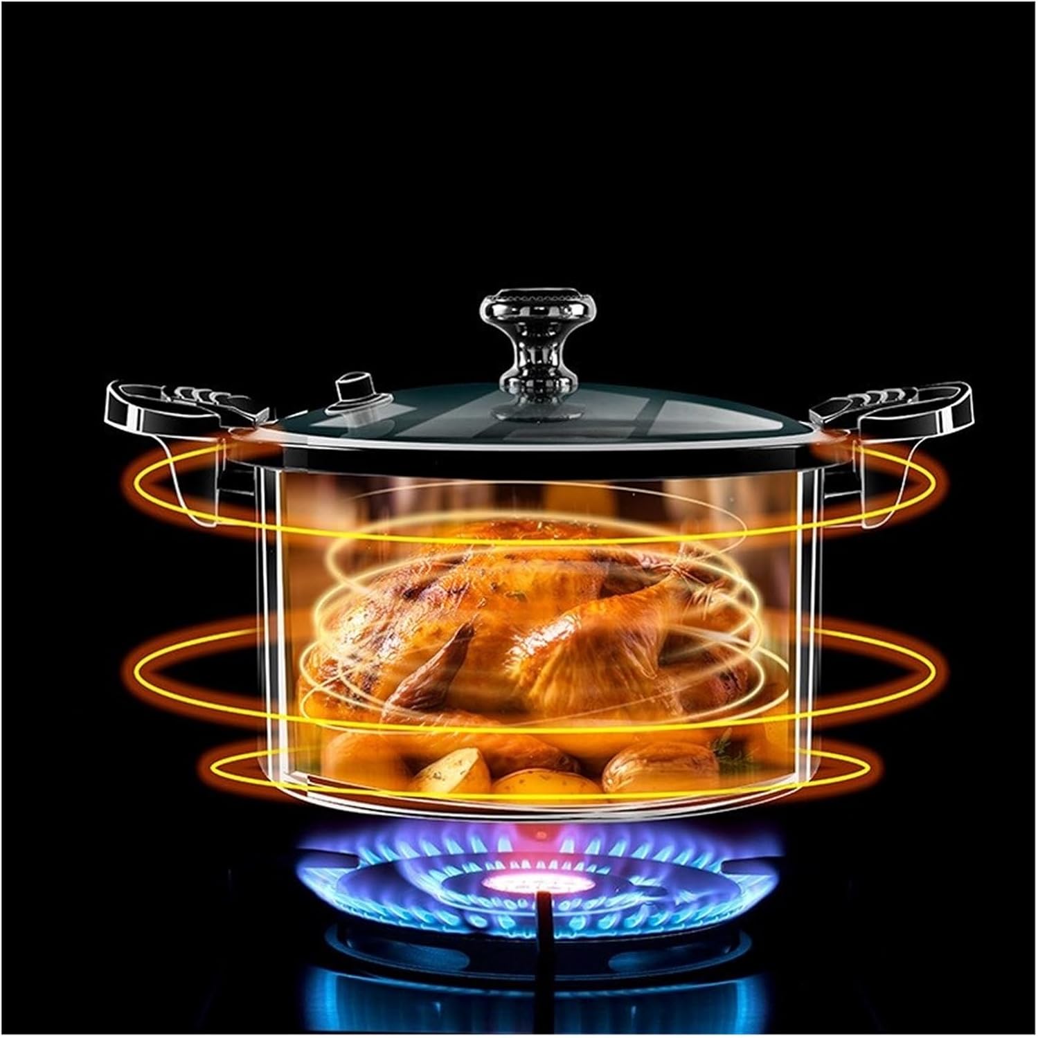 Easy to use Enamel Micro Pressure Cooker Vacuum Non-stick Soup Pot New Multifunctional (Color : White, Size : 8L)