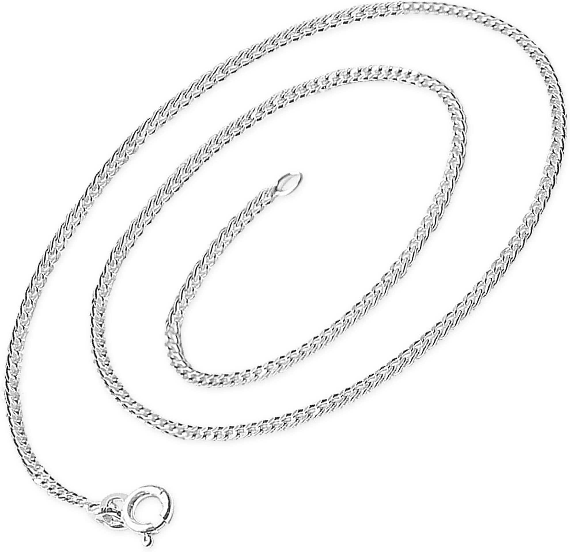 CLEVER SCHMUCKSilver Kids Jewellery Curb Chain Necklace 40 cm 1.6 mm Wide Shiny Sterling Silver in Gift Box