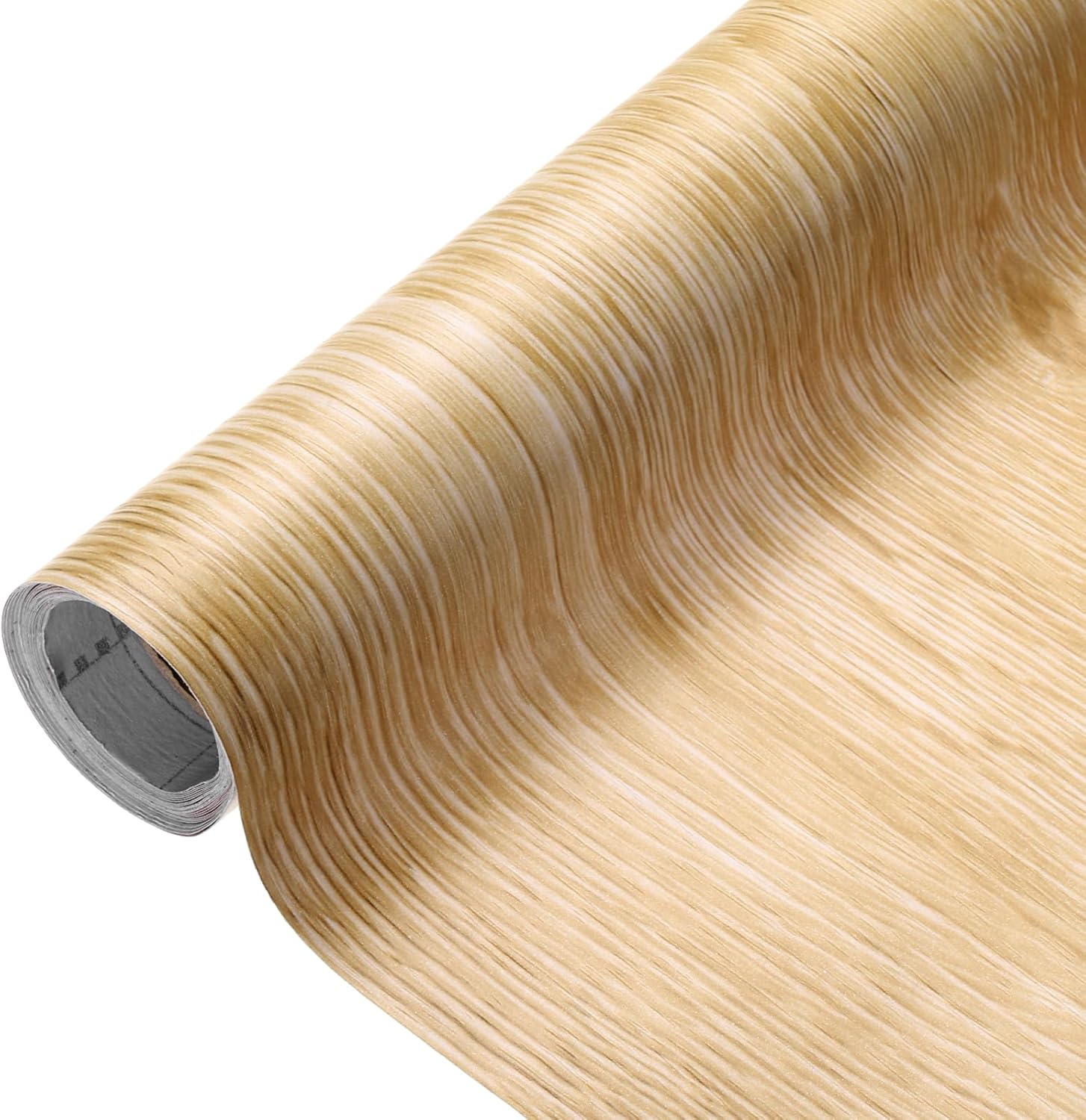 uxcell Wood Grain Contact Paper 31.5"x118" Self-Adhesive Wallpaper Waterproof Wood Peel and Stick Countertops for Home Kitchen Countertop Cabinet Bathroom, White