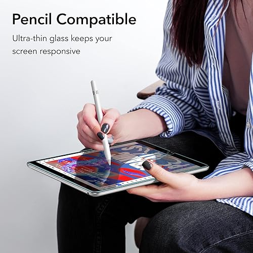 Miniatura 9 de ESR Protector de pantalla para iPad de 9 generación, película de vidrio templado con marco de fácil instalación para iPad de 987 Gen (2021 y 2020 y