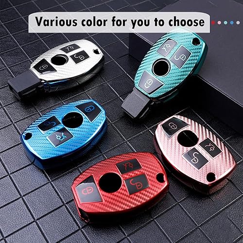 Miniatura 9 de Funda protectora para llavero de coche para Benz A B Clase C GLA GLK Llavero TPU 3 botones