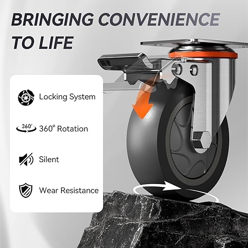 Miniatura 6 de Caja de herramientas con ruedas de 5 cajones, caja de herramientas de metal con ruedas y bloqueo, portátil para almacén, garaje, taller de