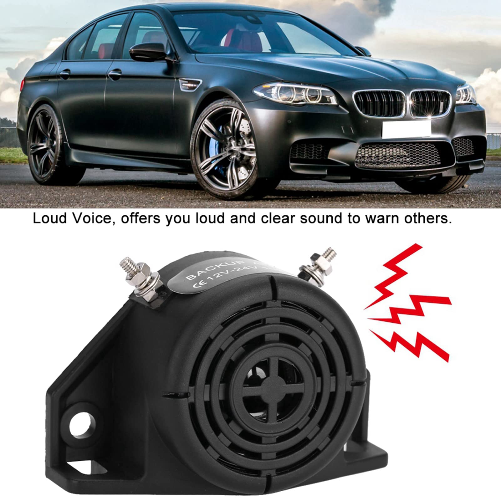 Naroote Cicalino di Retromarcia in ABS Impermeabile con Voce Forte per Camion, Auto, Installazione Facile e Lunga Durata, Design Universale, 12V-24V