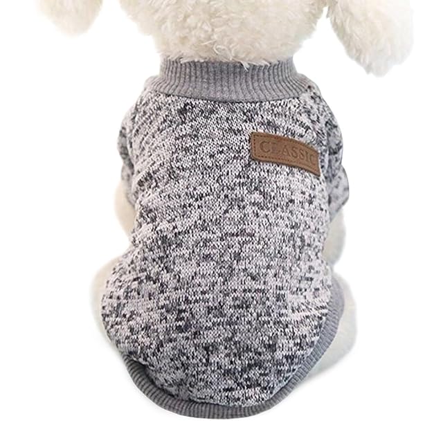 Idepet - Ropa para mascotas: jersey de forro polar para perros y gatos, M, Gris
