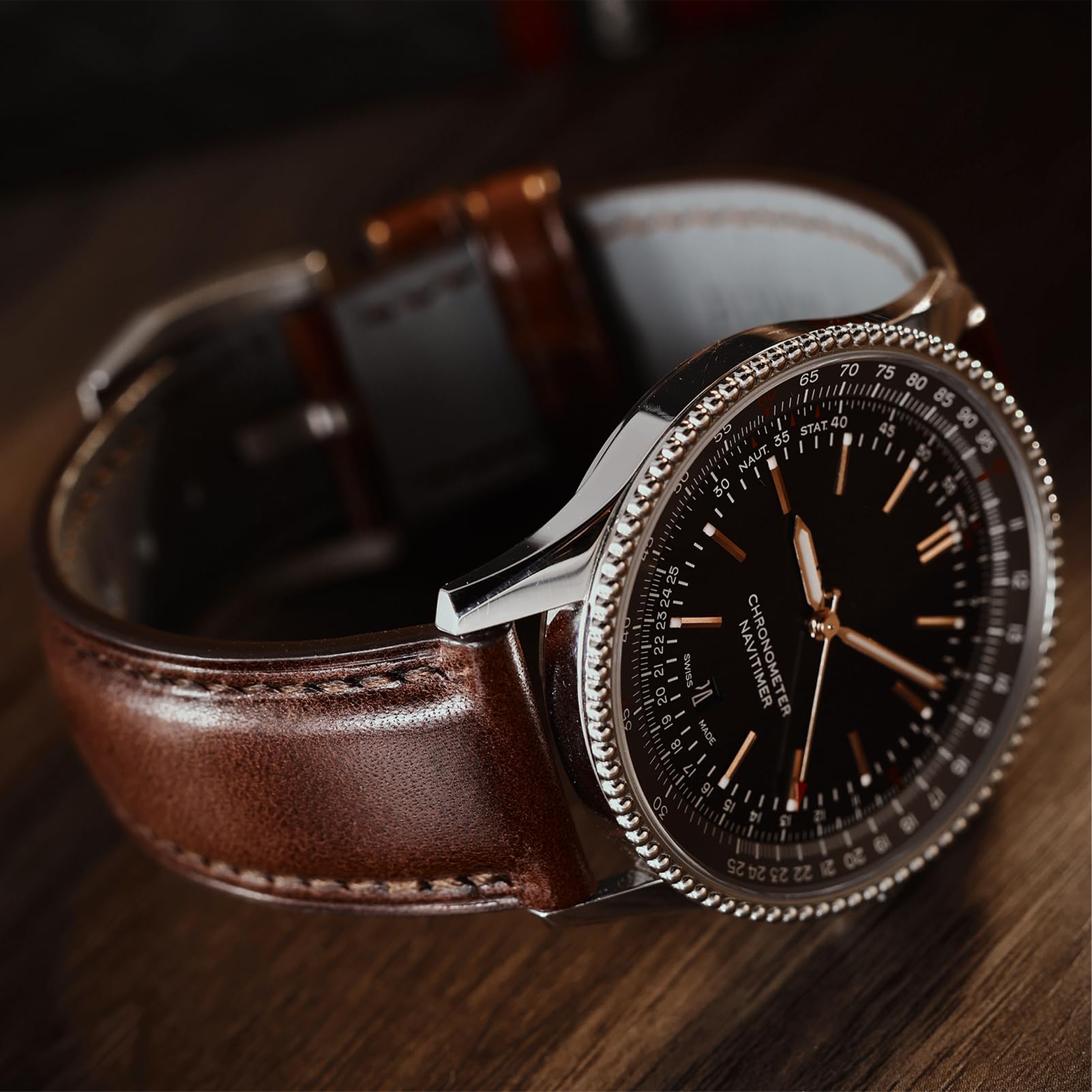 REZERO Leder Uhrenarmbänder, Handgefertigte Armbänder mit Schnellverschluss, Luxuriöse Armbänder aus Vollnarbigem, Pflanzlich Gegerbtem Leder, Ersatzarmbänder für Herren 19/20/21/22/24mm