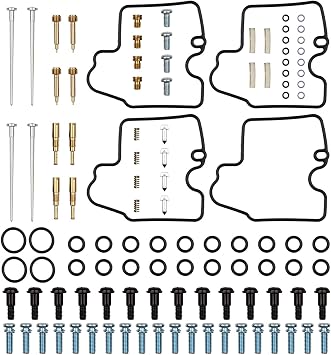 New 4 Pack Carburetor Carb Rebuild Repair Kit Compatible With Yamaha YZF R6 600 1999-2002 Replace 7261677-1