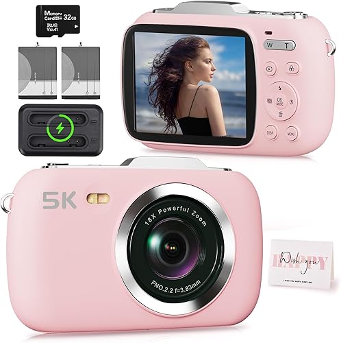 Digital Camera,5K Cameras for Photography,80MP UHD Portable Vlogging Camera,Chea
