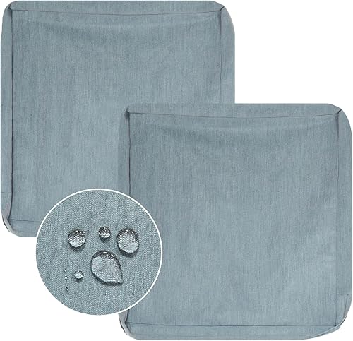 Miniatura 8 de Fundas de cojín para patio, 24 x 24 x 4 pulgadas, fundas de repuesto para cojines de patio, alta resistencia a los rayos UV, resistentes al agua,