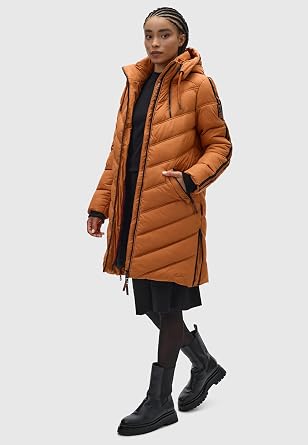 Marikoo Women's Winter Coat with Hood - Quilted Long Puffer Jacket - Thigh-Length - Armasa XS-XXL