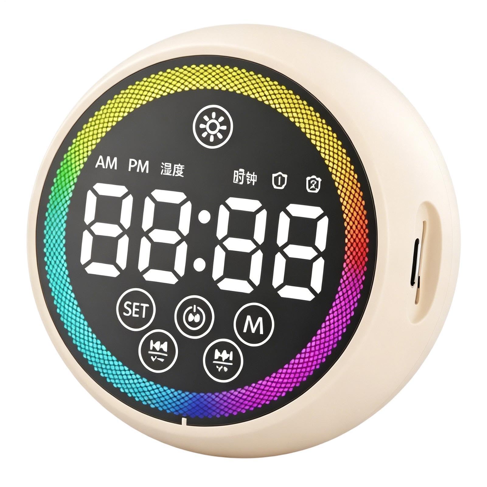 Reloj de escritorio con luz RGB y doble alarma para dormitorio y oficina