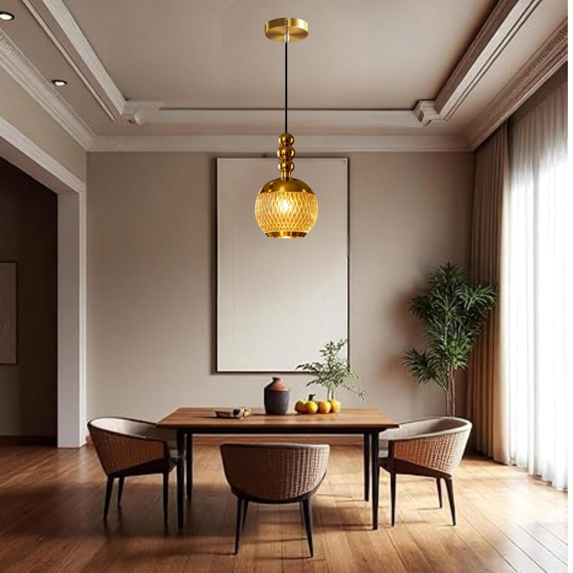 GreyWings Golden Hanging Light - 3 Color Changing -6