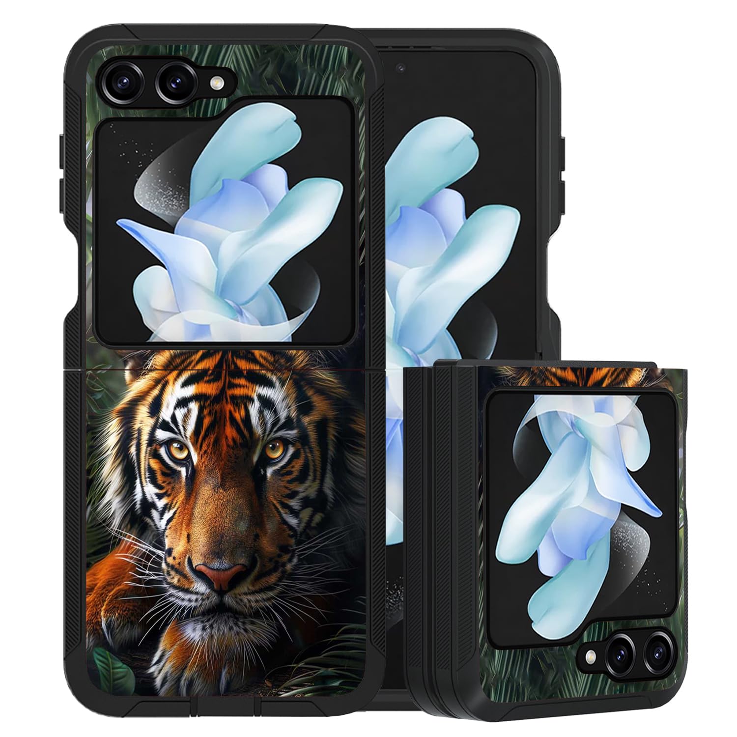 FVAENDHIO for Samsung Galaxy Z Flip 5 Case, Heavy Duty Dual Layer Hybrid Military Grade Shockproof Drop Folding Protective Cover for Samsung Galaxy Z