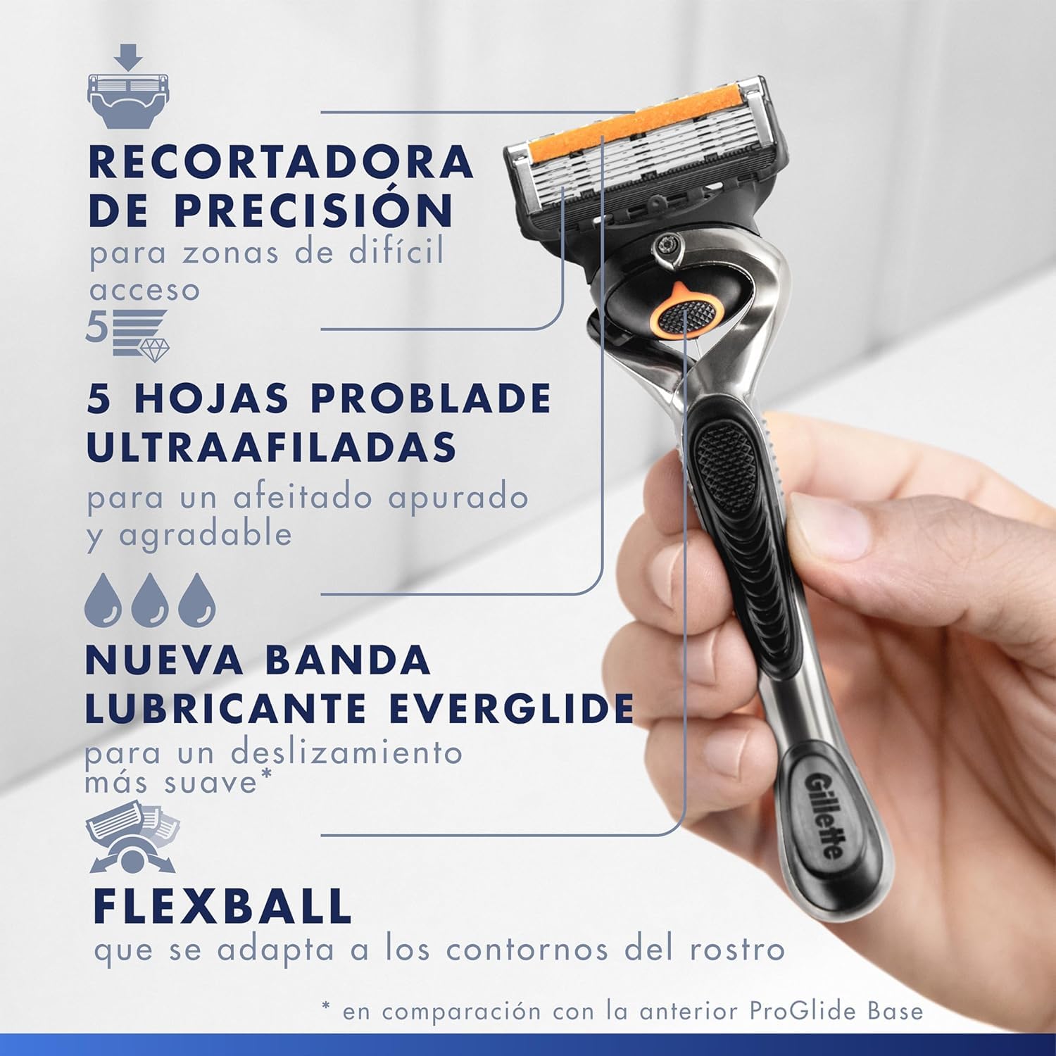 Gillette - Afeitadora para hombre, 12 recambios de 5 cuchillas, auténticas, con banda lubricante delantera y después para un afeitado de cerca y una comodidad increíbles, 1 recarga por 30 afeitados