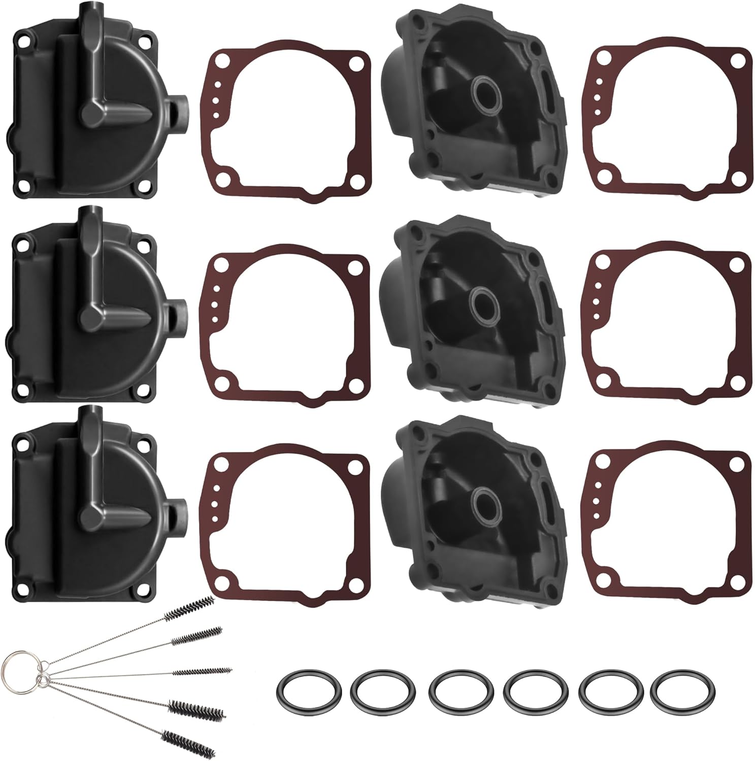 433000 Carburetor Float Chamber Carb Bowl Compatible with Johnson/Evinrude 90-175hp 0433000, 766418,with 335070 Gasket (6)