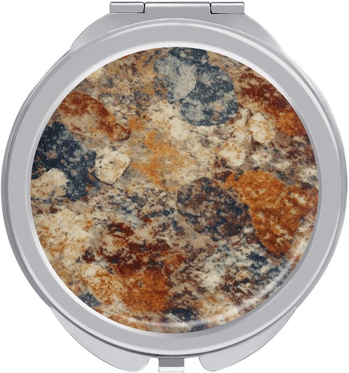 Abstract Granite Portable Makeup Mirror, Sided Travel Hand Mirror Mini Folding Mirror for Precise Makeup Women Daily Use