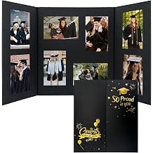 GMFrames Graduation Picture Frame Photo Display Board Class of 2026 Multi 4"x6" Memory Portfolio Album for Senior High School, College or University Graduation Photographs Black
