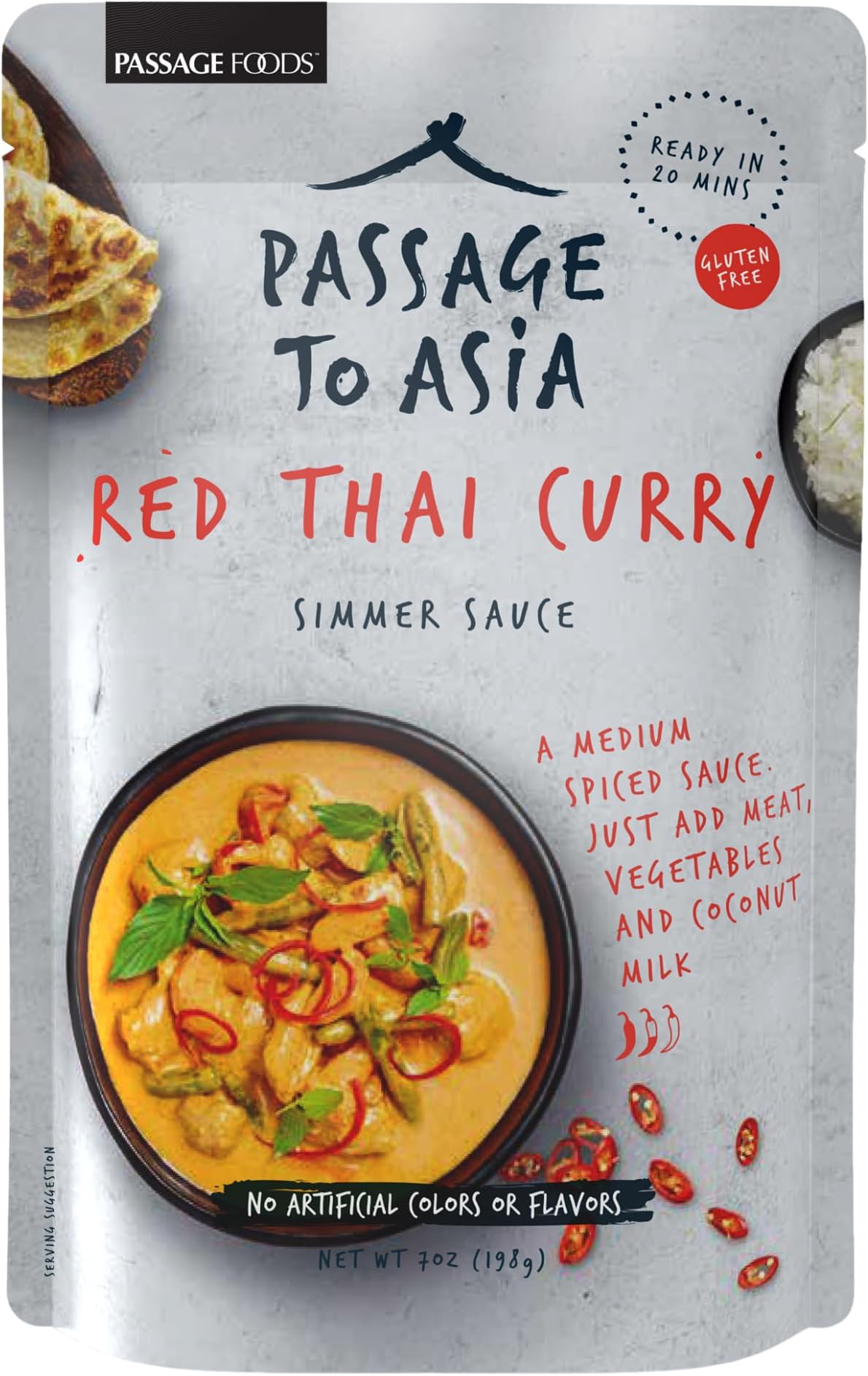 PASSAGE TO ASIA Curry Sauce - Authentic Red Thai Curry Simmer Sauce - Medium ...