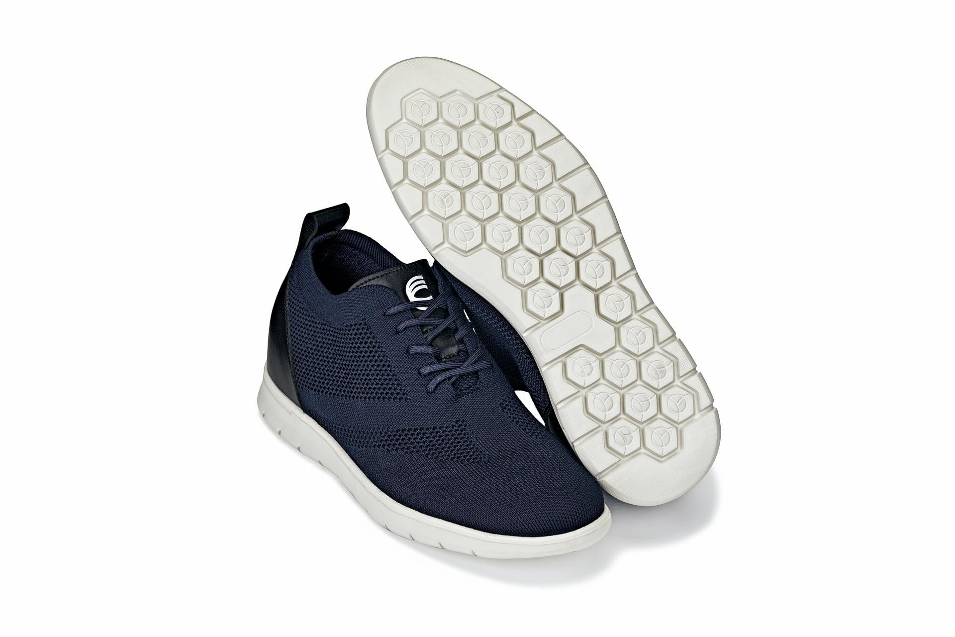 CALTO Zapatos de elevación invisibles para hombre con aumento de altura, ultraligeros, con cordones, de punto, deportivos, 6,1 cm más altos