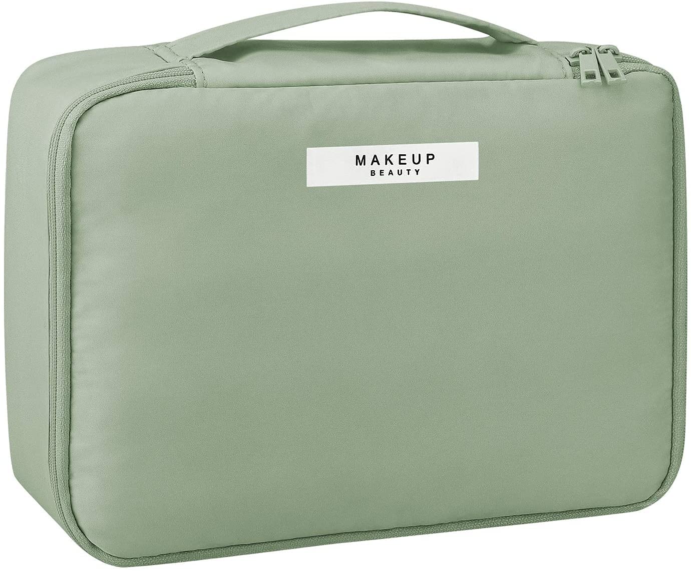 House of Quirk Makeup Bag Cosmetic Bag for Women Cosmetic Travel Makeup Bag Large Travel Toiletry Bag for Reusable Toiletry Bag - Green-image-47