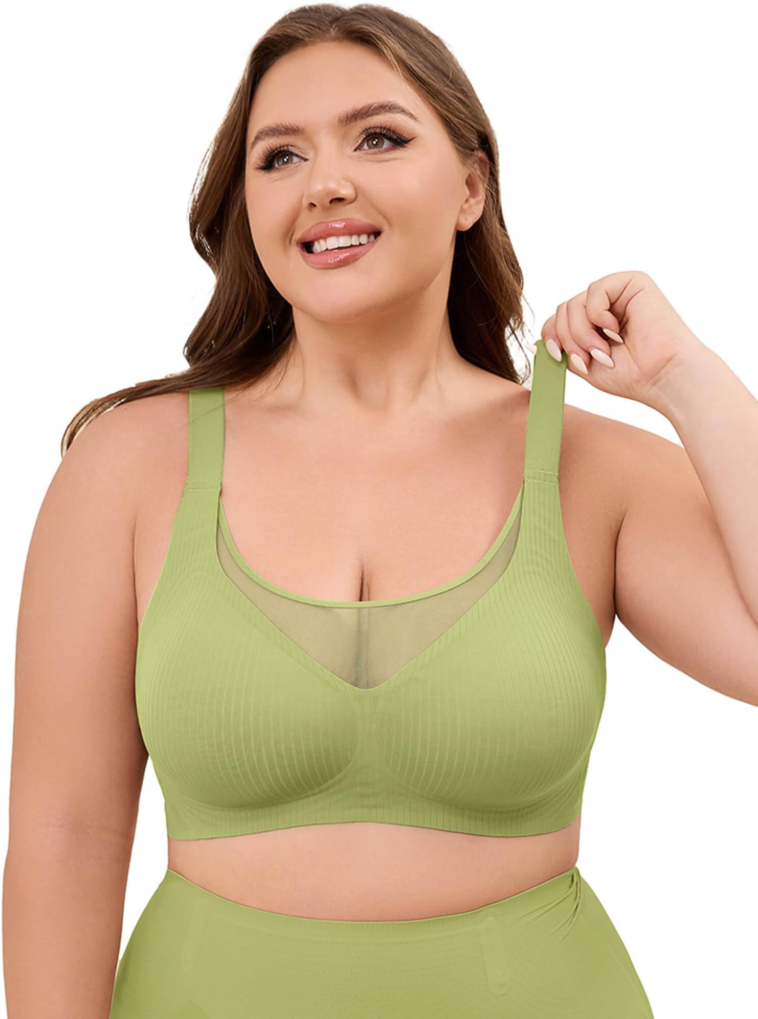 Bra for Women Wireless No Underwire Comfortable Seamless Push Up Supportive Bralettes Full Coverage Bras
