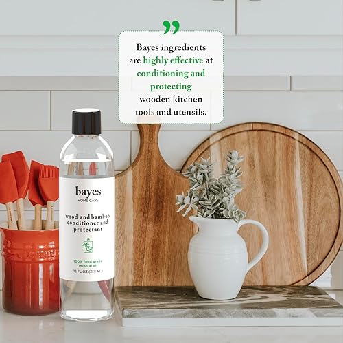 Miniatura 2 de Bayes Aceite mineral aceite mineral de grado alimenticio de 12 onzas para tabla de cortar aceite de madera acondicionador y protector de aceite