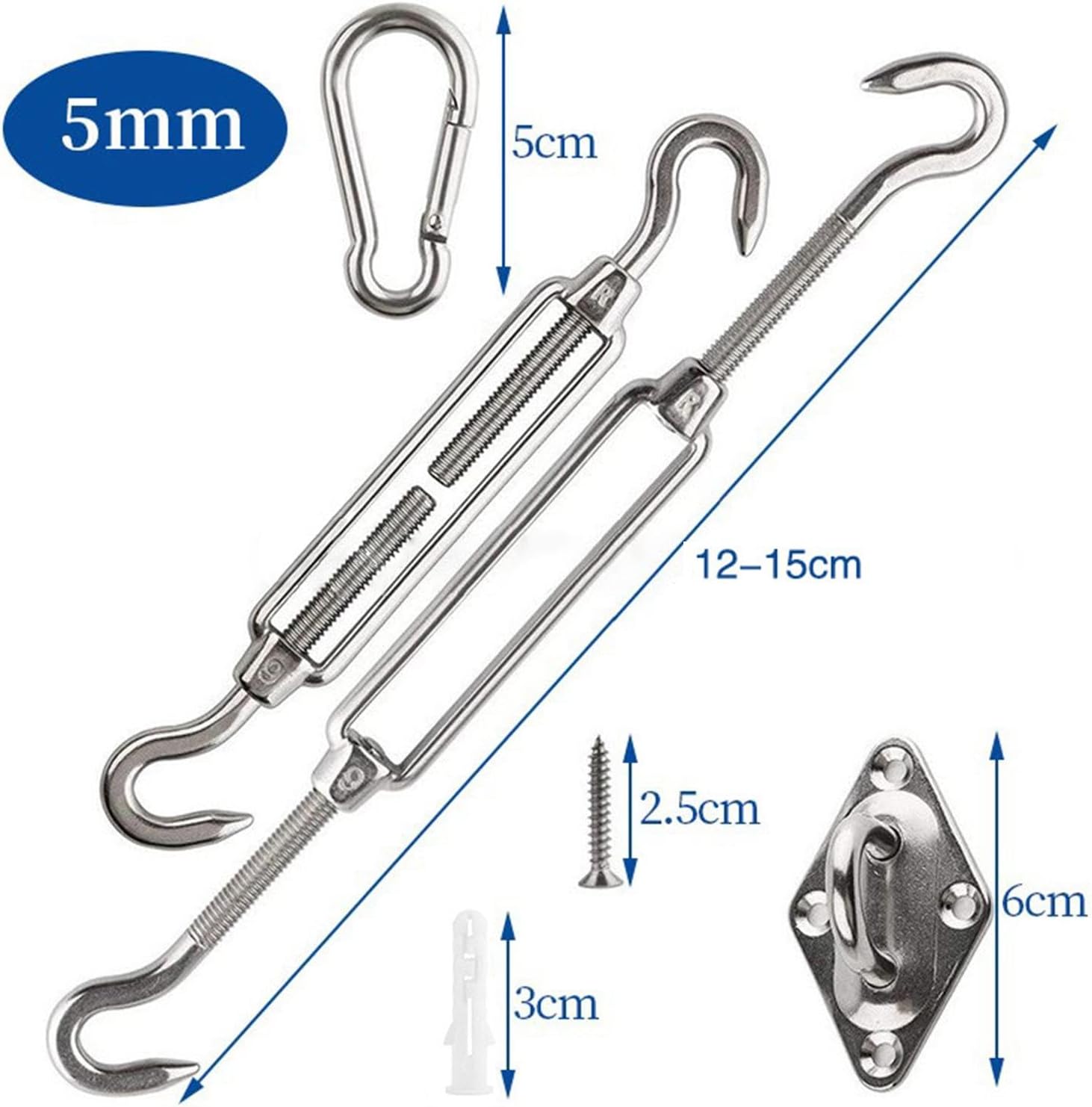 Awning Attachment Set Sunshades Canopy Installation Kits Installation Kits Adjustable Turnbuckle Shade Sail Hardware Kits for Patio