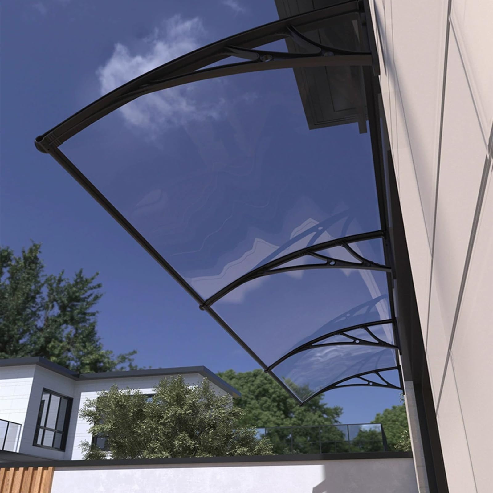 Willonin Voordeur Luifel - Weerbestendige Deuroverkapping 60x100 Cm - Grijs/Wit
