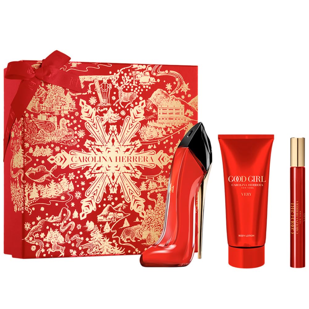 Carolina Herrera Very Good Girl Eau de Parfum 80ml Gift Set (Contains 80ml EDP, 100ml Body Lotion and 10ml Travel Spray)