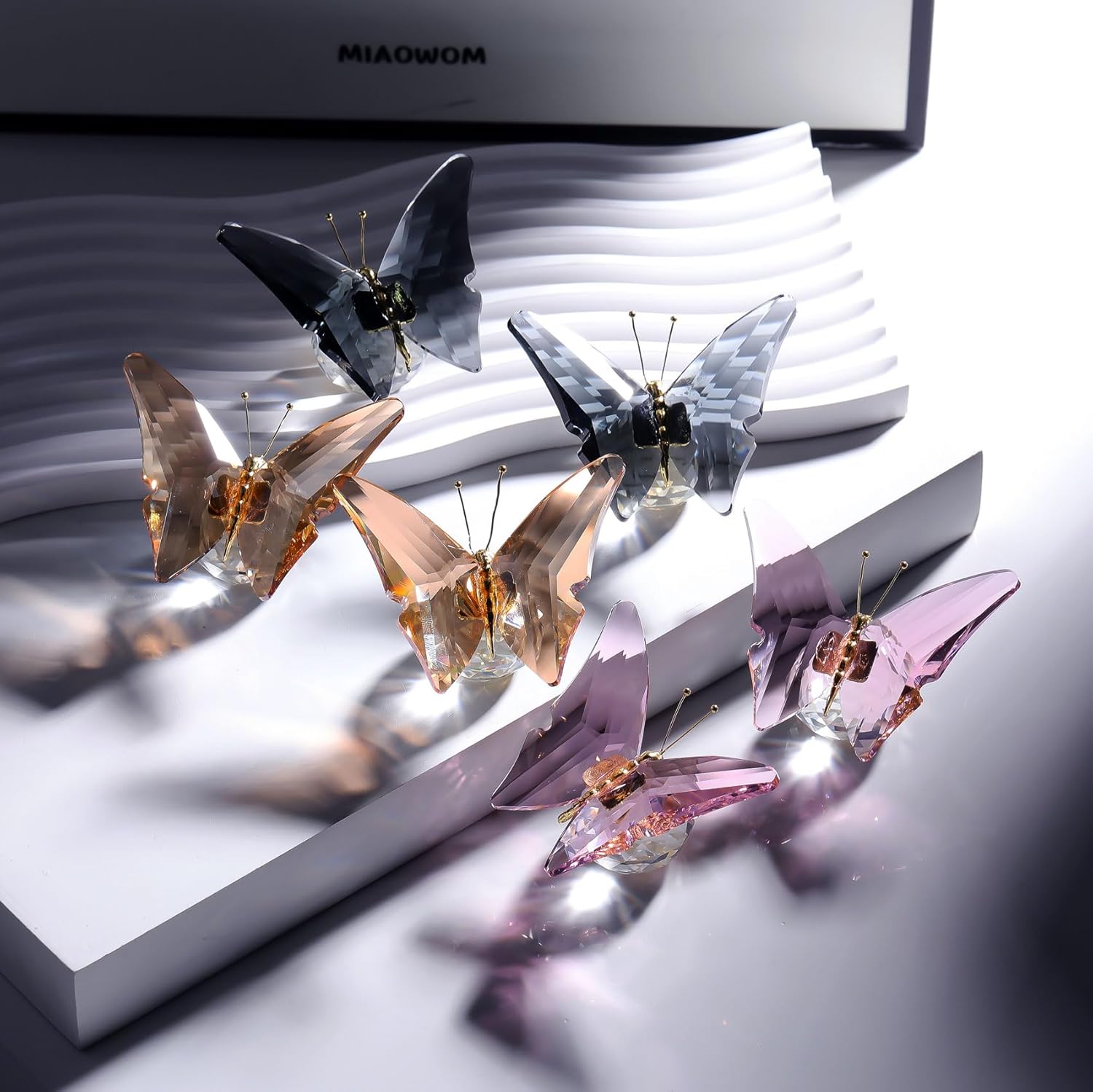 2 pcs Crystal Butterfly Figurines for Women Men Pink Glass Butterfly Statues for Desk Office Home Animal Ornament Gifts for Butterfly Lover - Image 5